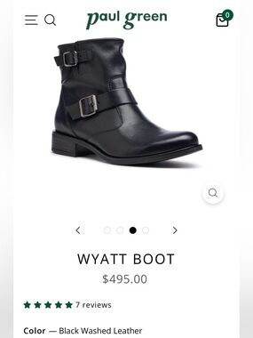 Paul Green 
WYATT BOOT
$495 size UK3 US 5.5 NEW 
Color — Black Washed Leather